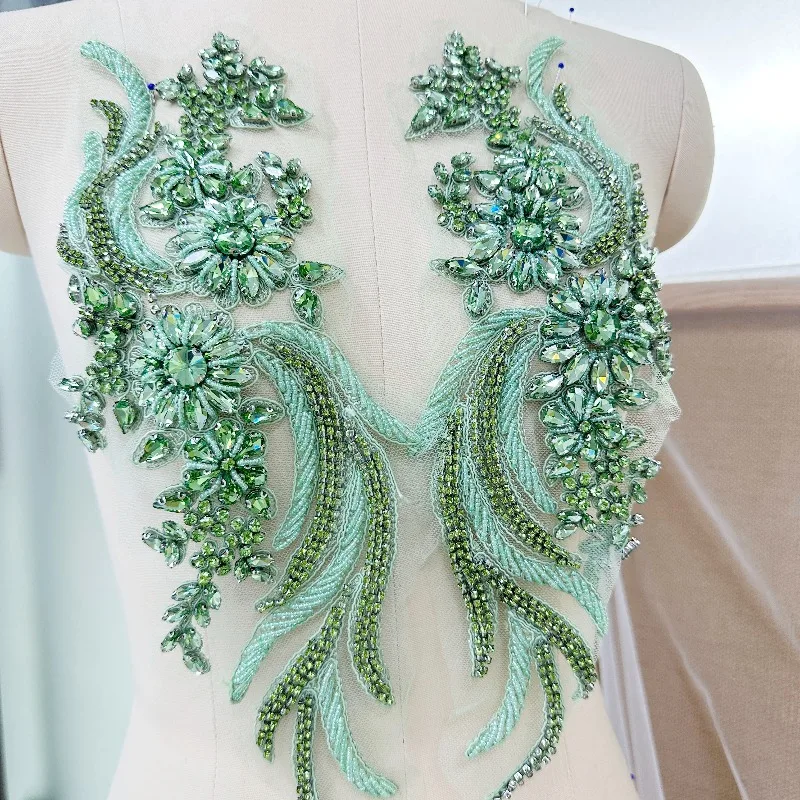 1-pair-apple-green-phoenix-tail-3d-rhinestone-collar-waist-and-shoulder-decoration-diy-material-for-creative-fashion-design
