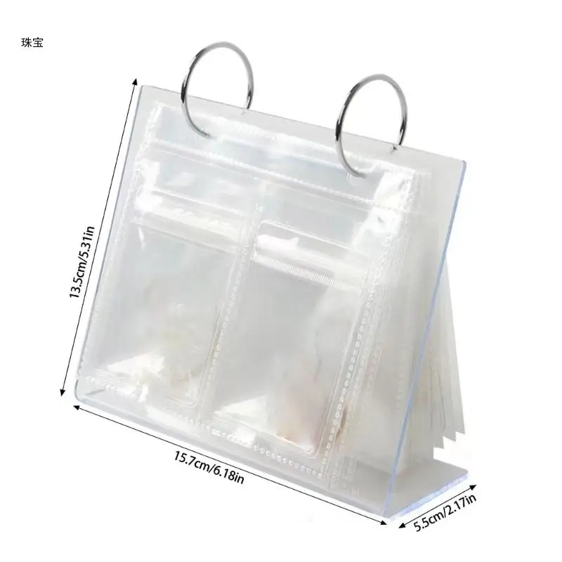 X5QE Practical Jewelry Storage Solution with Transparent Cover Earrings Necklaces Bag