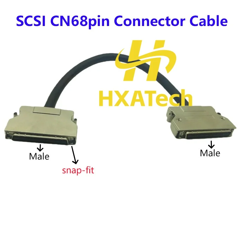 HXATech - SCSI CN68P/CN68P Data Cable with Iron Shell Bullet SCSI CN 68Pin snap-fit Double Shield Connector Cable 1.5Meter