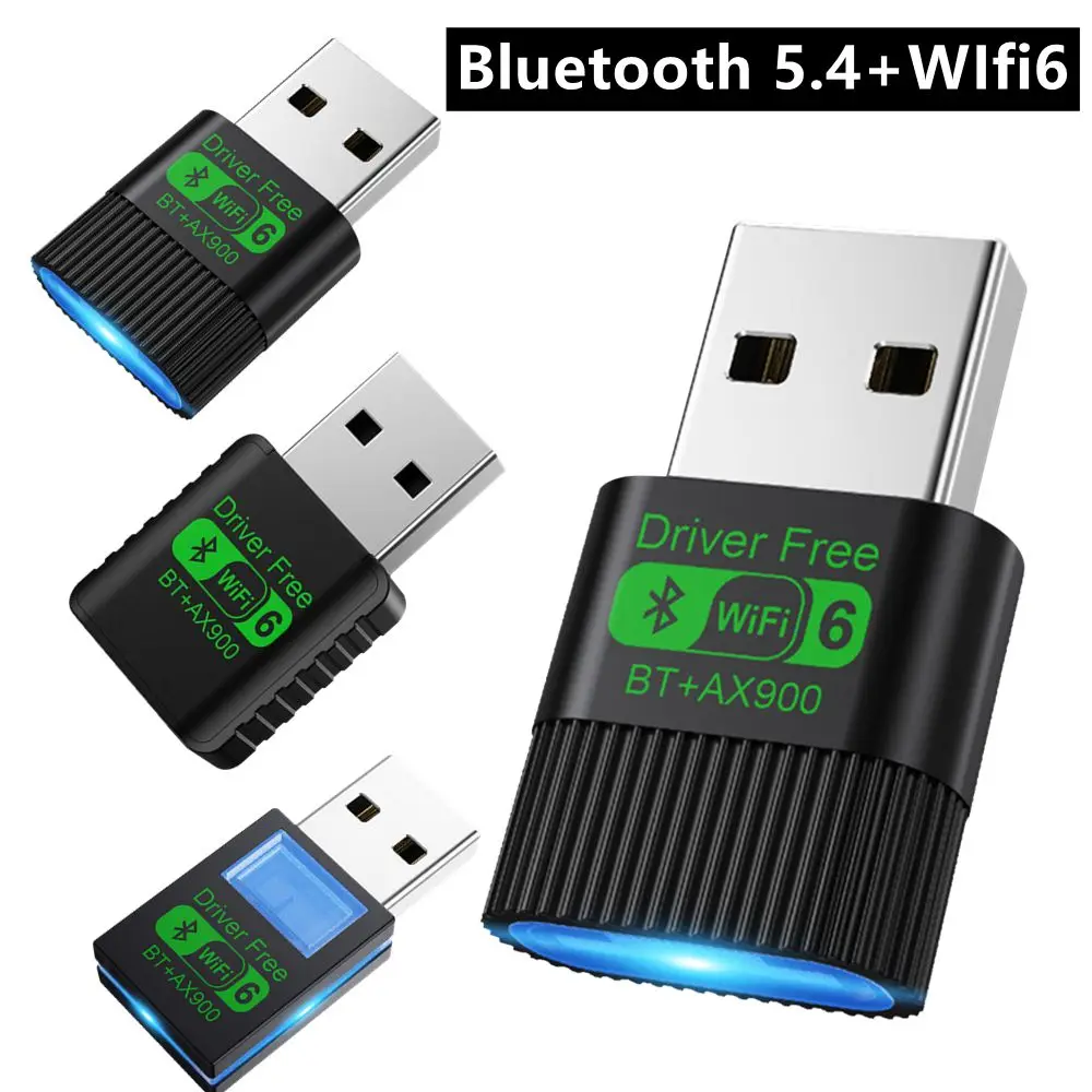 

2 in 1 USB WiFi 6 Bluetooth 5.4 Adapter AX900 Dual Band 2.4G&5GHz USB WiFi Wireless Network Card Driver Free For Win 10/11