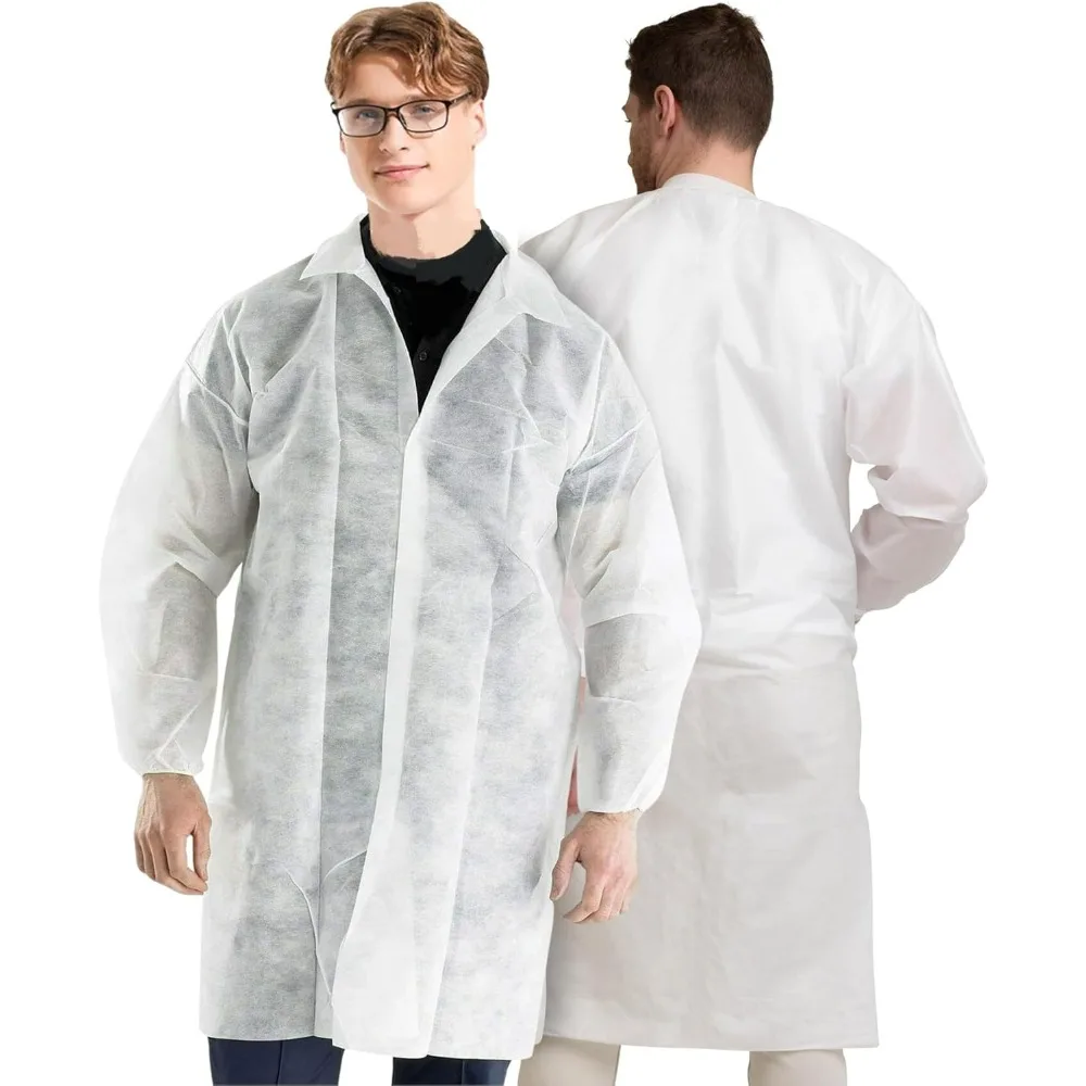 

Лабораторные халаты для взрослых | Кейс из 30 штук | Белый лабораторный халат, прочный, лабораторный халат для женщин и мужчин (маленький-3XL)