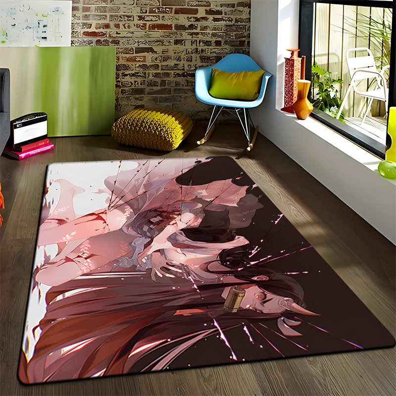 Demon Slayer Fashion 3D Art Print Floor Mat Living Room Carpet Anime Role for Adult Large Rug Indoor Area Soft Flannel Play Mat