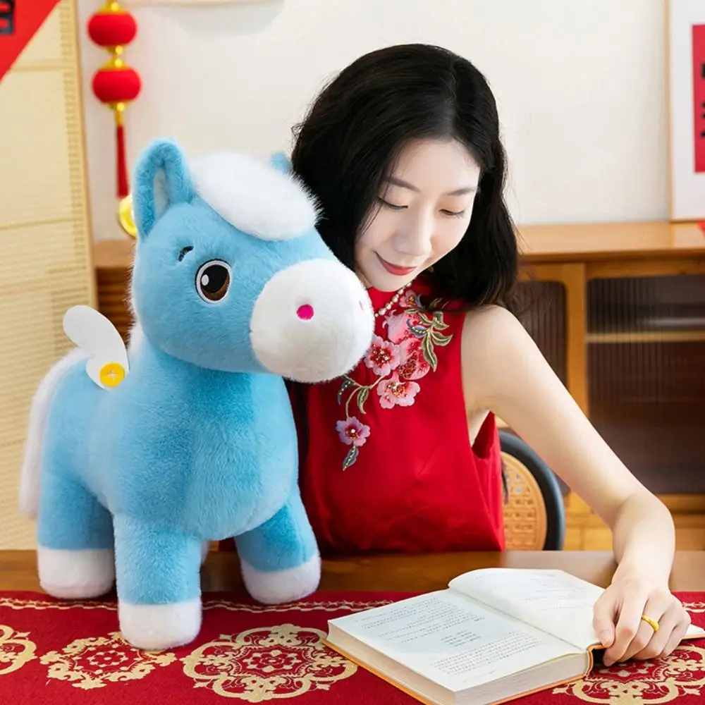 

Traditional Cartoon Animal Horse Stuffed Toys 25cm/30cm Cute Chinese Zodiac Horse Red Lucky Mascot Home Decor