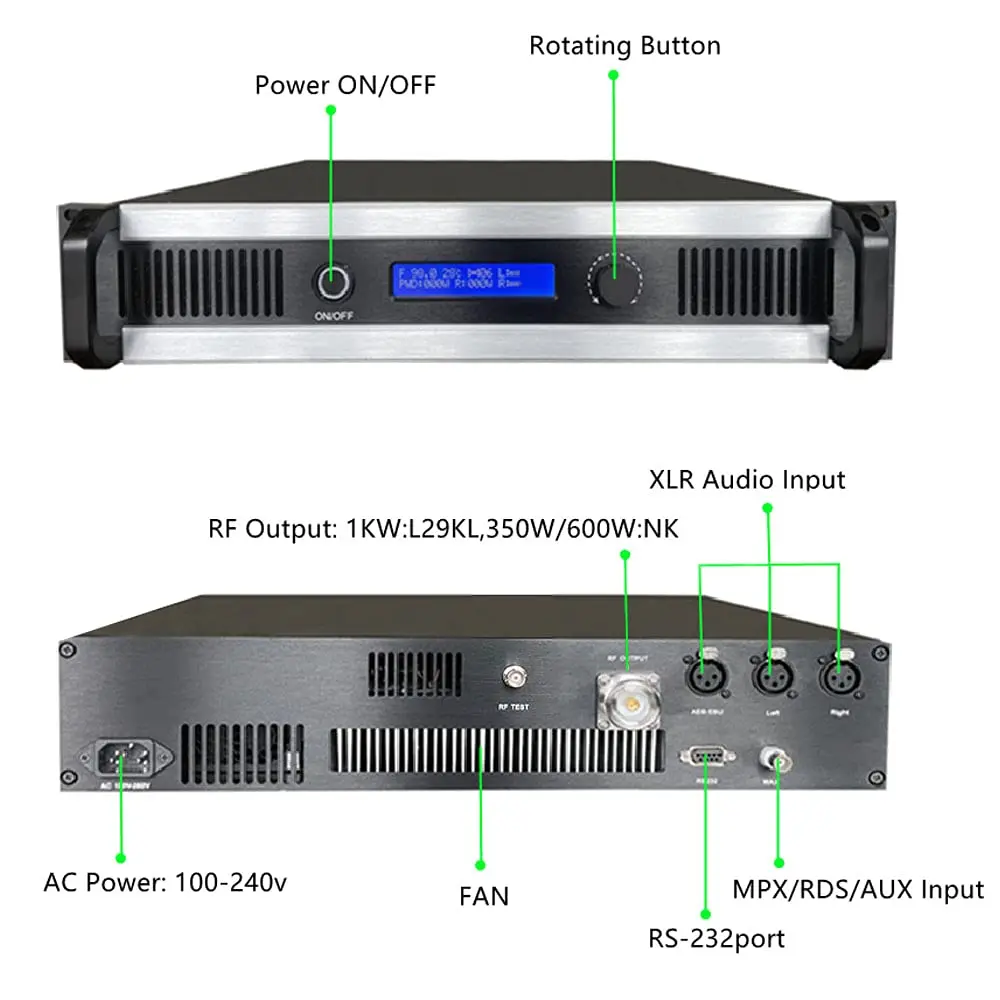 NEW Light-weight 500W FM Broadcast Transmitter for Radio Stations Complete Fm Radio Station Equipment