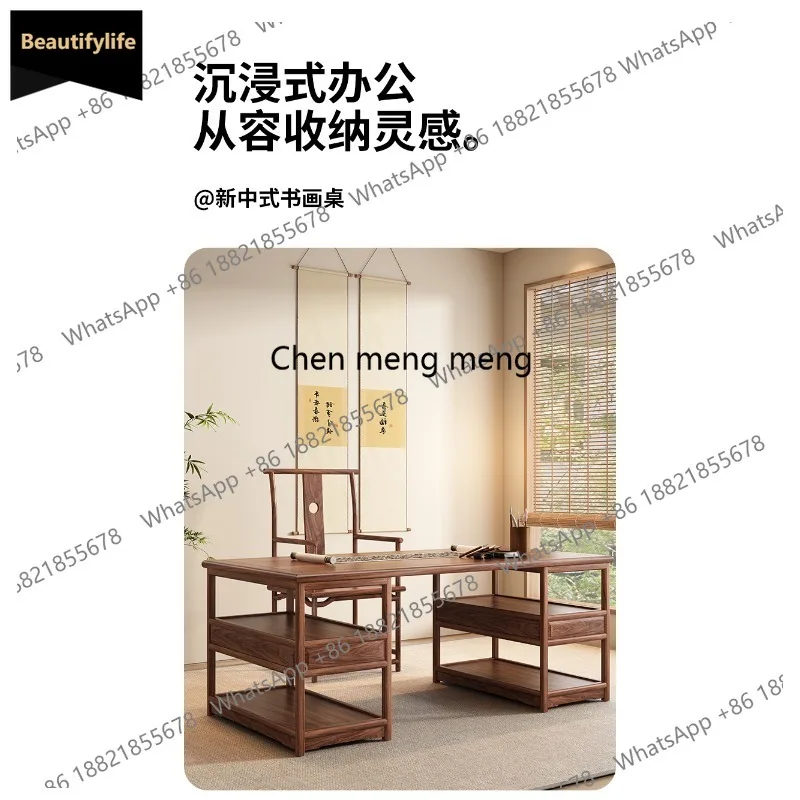 A139 Solid Wood Calligraphy and Painting Calligraphy Desk Office Writing Desk Zen Study Room Household Painting Case Sinology De