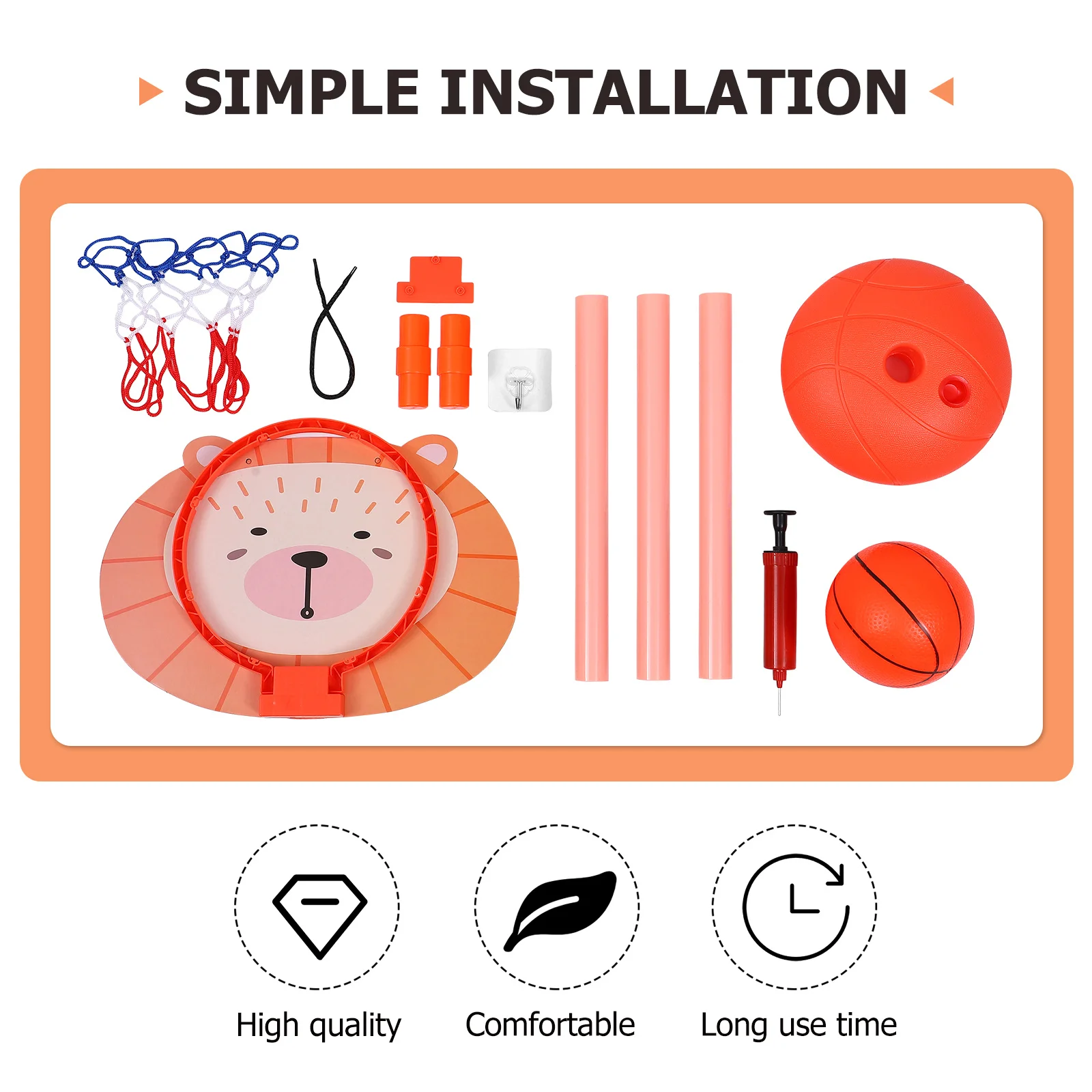 

1Set Adjustable Basketball Hoop Set for Indoor Kids Use Educational Throwing Training Equipment Lovely Design