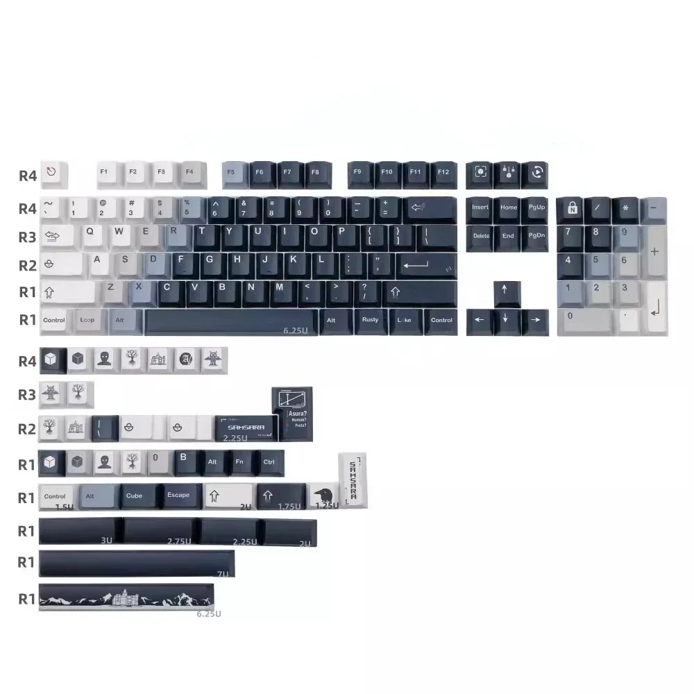 

140 Keys/Set RUSTY LAKE Key Caps PBT Dye Sublimation Keycaps Cherry Profile Keycap For MX Switch Keyboards Alice 61 64 68 96 104