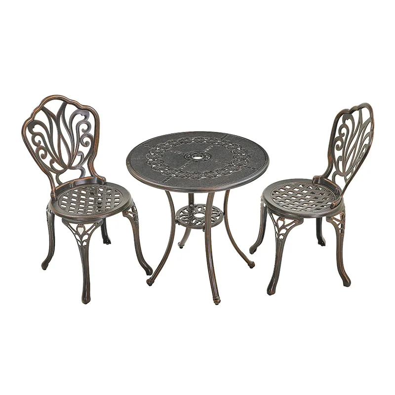 

Balcony tables and chairs outdoor special leisure simple coffee table milk tea shop cafe cast aluminum table and chair