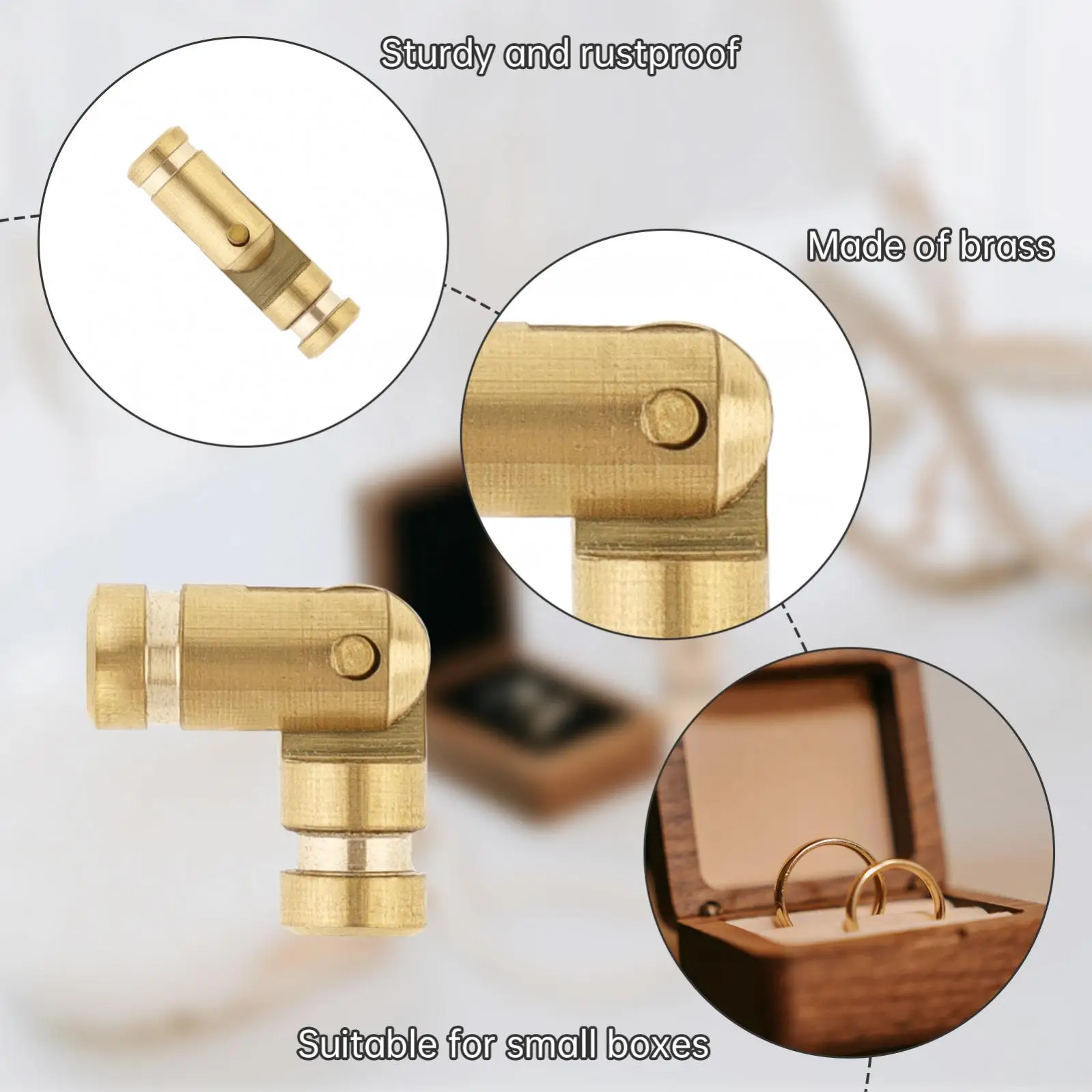 20 pcs Folding Brass Barrel Hinges for Jewelry Keepsake Box / DIY Jewelry Cabinet Door Wooden Box with 135 Degree Opening Angle