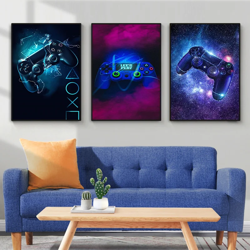 Gamepad Canvas Art Posters Print Abstract Game Handle Canvas Paintings on The Wall for Kid's Room Decor Picture No Frame