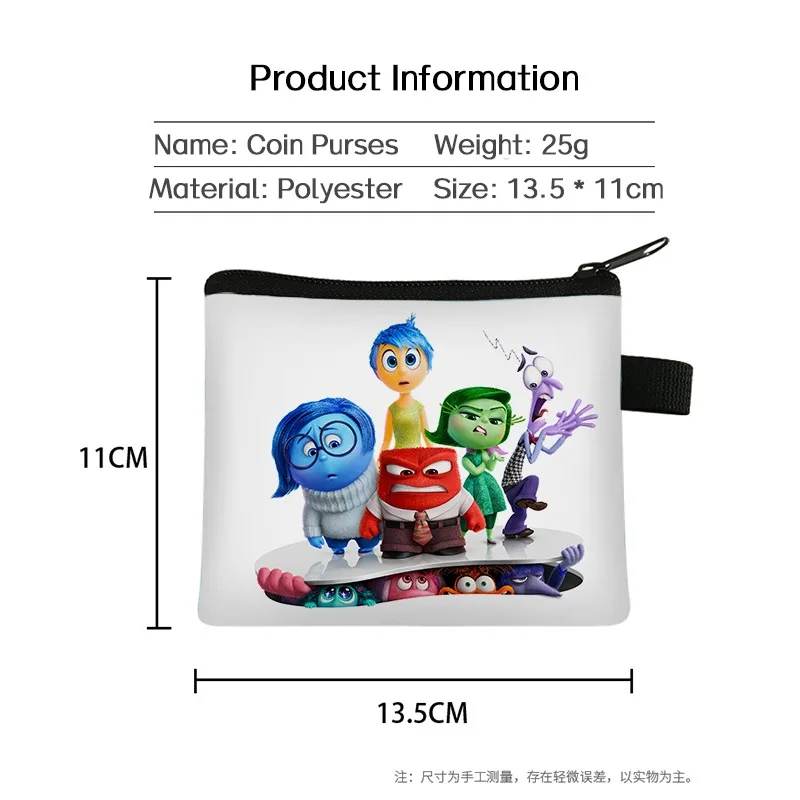 Disney Inside Out 2 Kids Cute Wallet Children Cartoon Printed Coin Purse Boy Anime New Money Bag Girl Kawaii Casual Handbag Gift