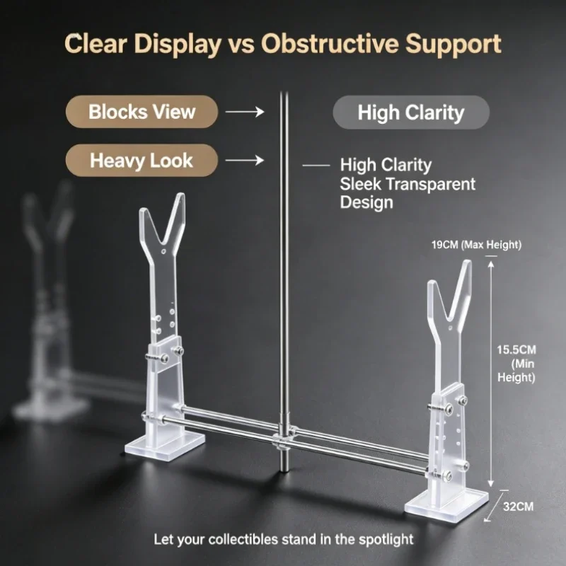 Multi-purpose Transparent Acrylic Bracket Stable Display Rack for Mini Ornament Collection