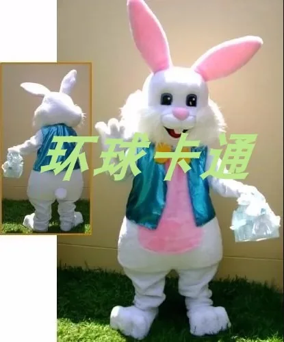 New Adult Cute Hare Easter Rabbit Bunny Mascot Costume Halloween Christmas Dress Full Body Props Outfit Mascot Costume