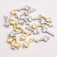 100Pcs CCB Key Shape Bead Gold Silver Plated Acrylic Key Design Pendant DIY Jewelry Accessories Key Chain Craft Beadwork Gift