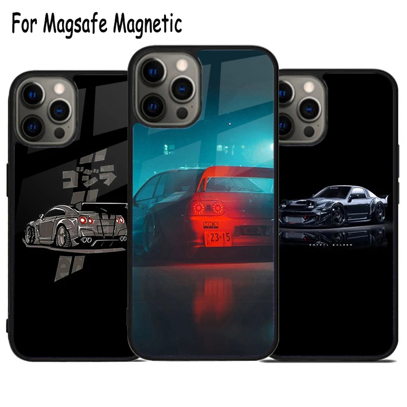 

Японский JDM спортивный автомобиль Мужской беспроводной Magsafe чехол для телефона для iPhone 15 16 14 13 11 12 Pro Max Plus Магнитный чехол-бампер
