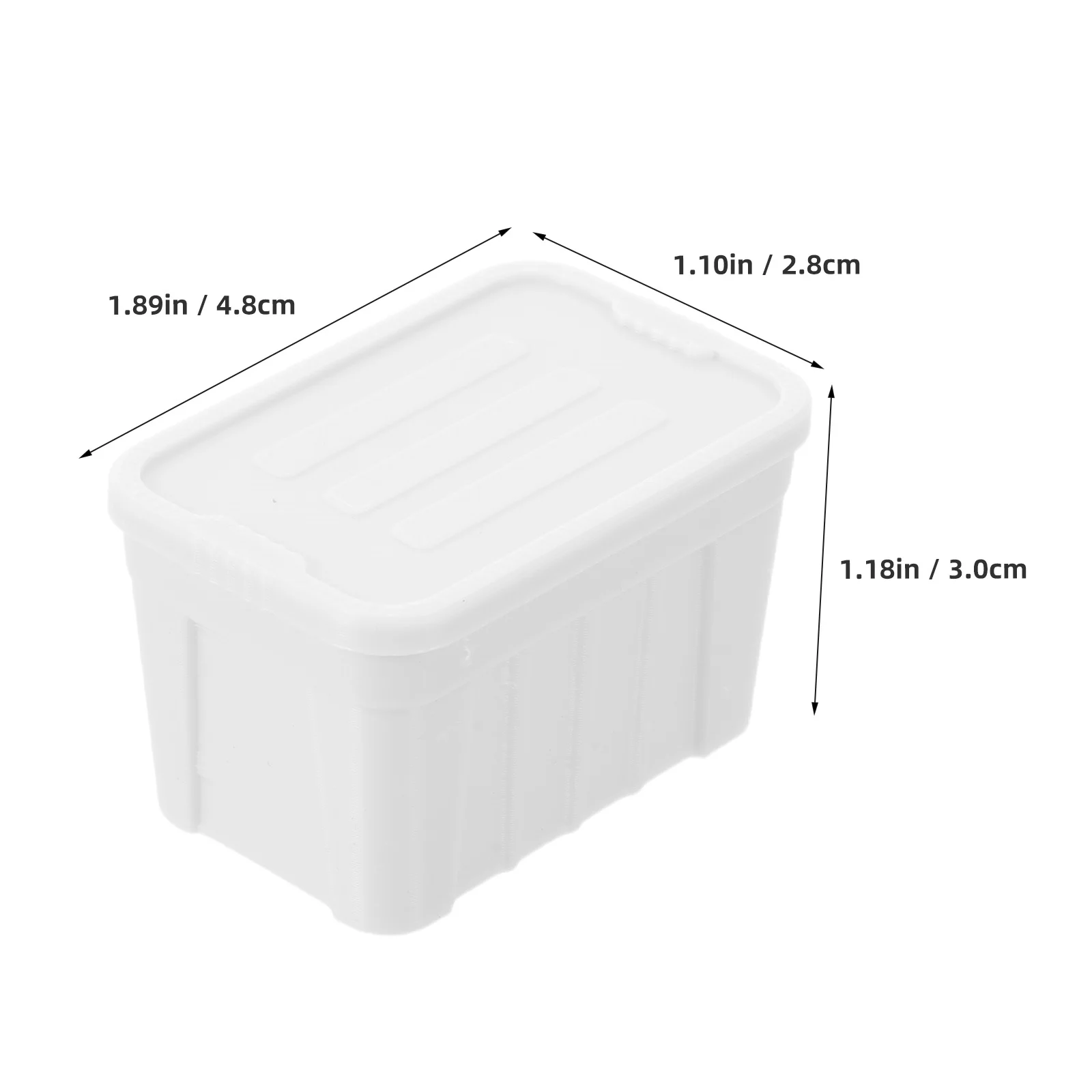 Mini Storage Boxes 1:12 Scale White Plastic Organizer Bins for Closet Pantry Kitchen Room Display Diorama Accessories