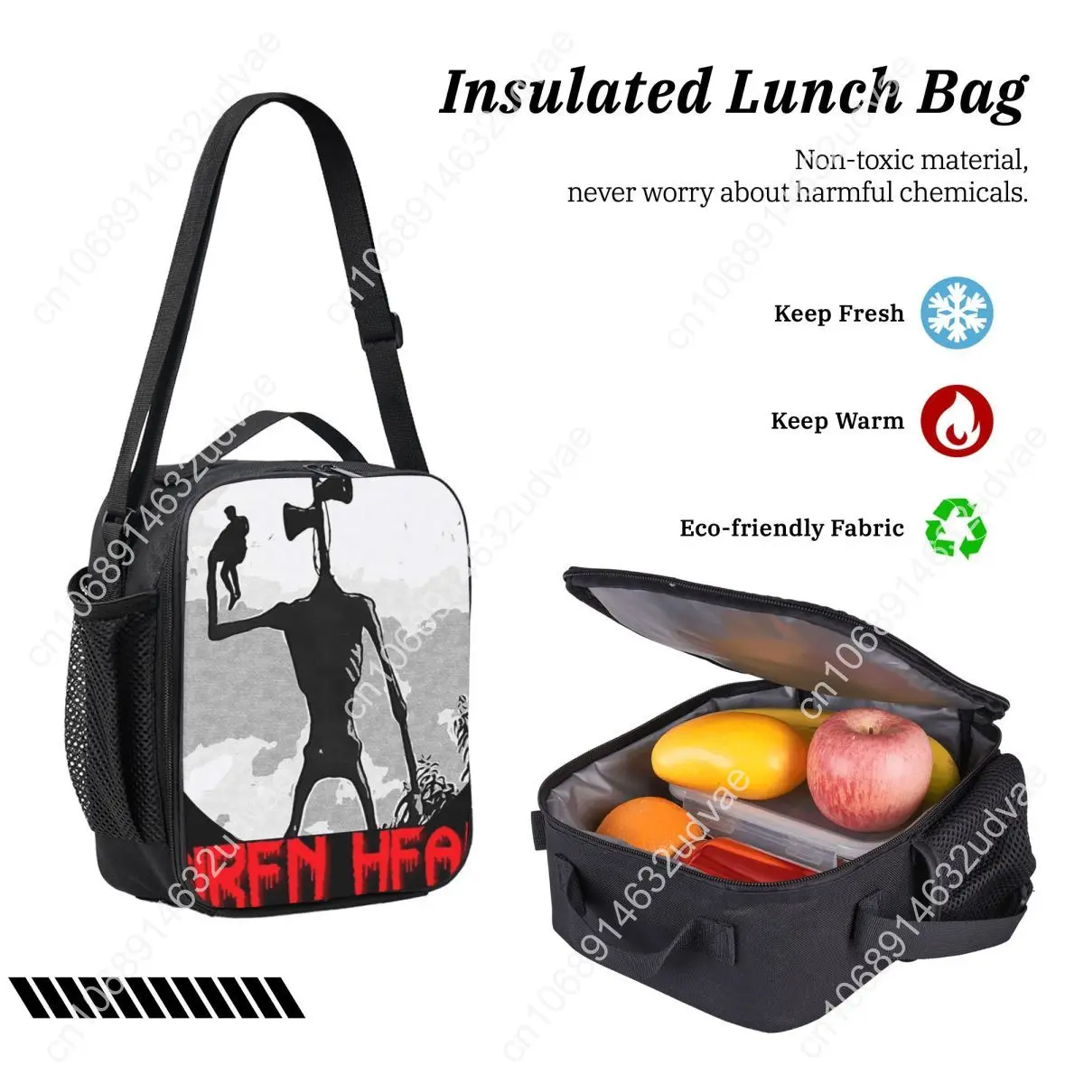 Siren Head 1 Backpack Student Boys Girls BookBag School Bag Computer Shoulder Bags 3ps Insulated Lunch Bag Pencil Case