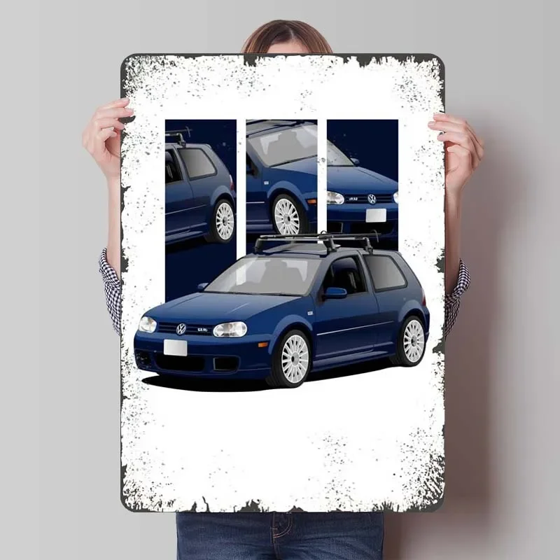 Volkswagen Golf MK5 Sign Customizable Cars Poster Vintage Metal Plate Retro Metal Tin Signs for Garage Wall Art Decoration Room