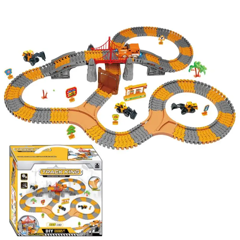 

Toy Car Track Set Dinosaur Toy Car Tracks Puzzle Car Tracks DIY Assembling Electric Trolley Car Track Playset Realistic