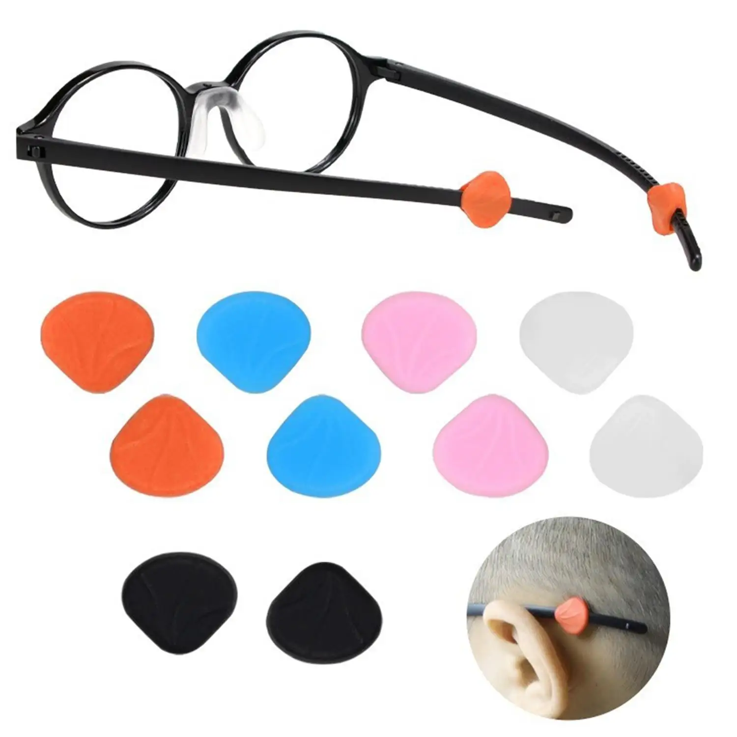 Anti-slip Silicone Ear Grip Glasses Eyeglasses Leg Ear Hook Stopper Bracket Fastener Accessories Temple Tip Eyewear Holder