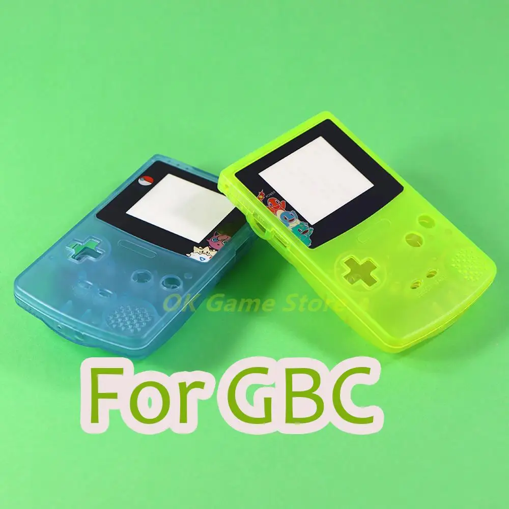 15sets Luminous Glow Blue Yellow Color Housing Shell Fluorescent Case For GBC Gameboy Color Case Cover With Buttons Set