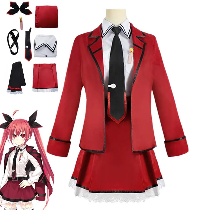 

Anime DATE A LIVE TKotori Itsuka Cosplay Costume Costume Girl JK School Uniform Halloween Party Wig Full Set for Women