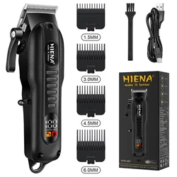 HIENA-cortadora de pelo inalámbrica, máquina profesional para cortar el pelo, con batería potente de 1200mah, para barbero