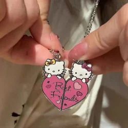 Sanrioed Cartoon Hello Kitty Necklace Cute Clavicle Chain Ins Style Sweater Chain Birthday Gift Best Friend Pendant