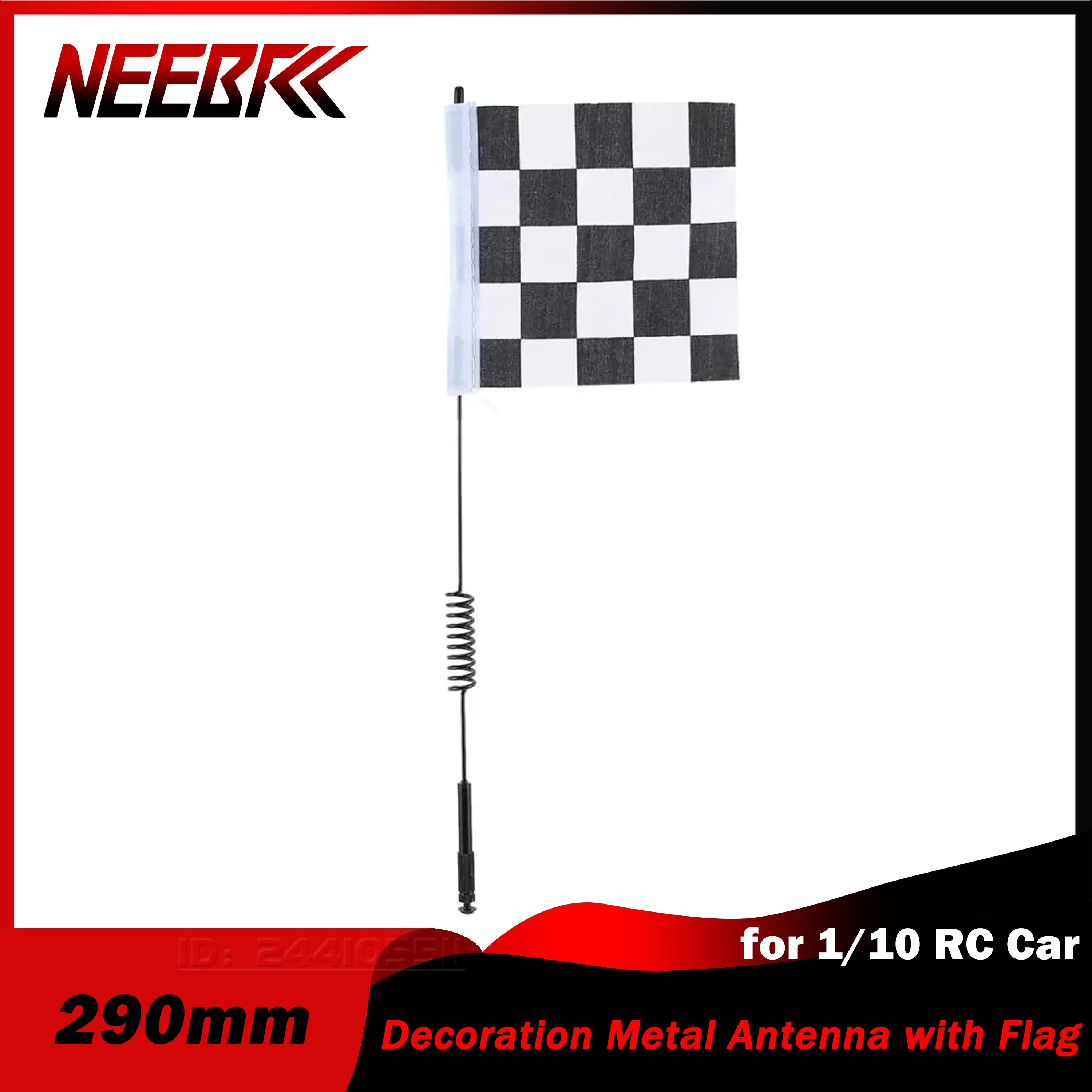 

NEEBRC 290mm 1/10 RC Decoration Metal Antenna Flag for Model Car Crawler Traxxas HSP Redcat RC4WD Tamiya Axial SCX10 D90 HPI DIY