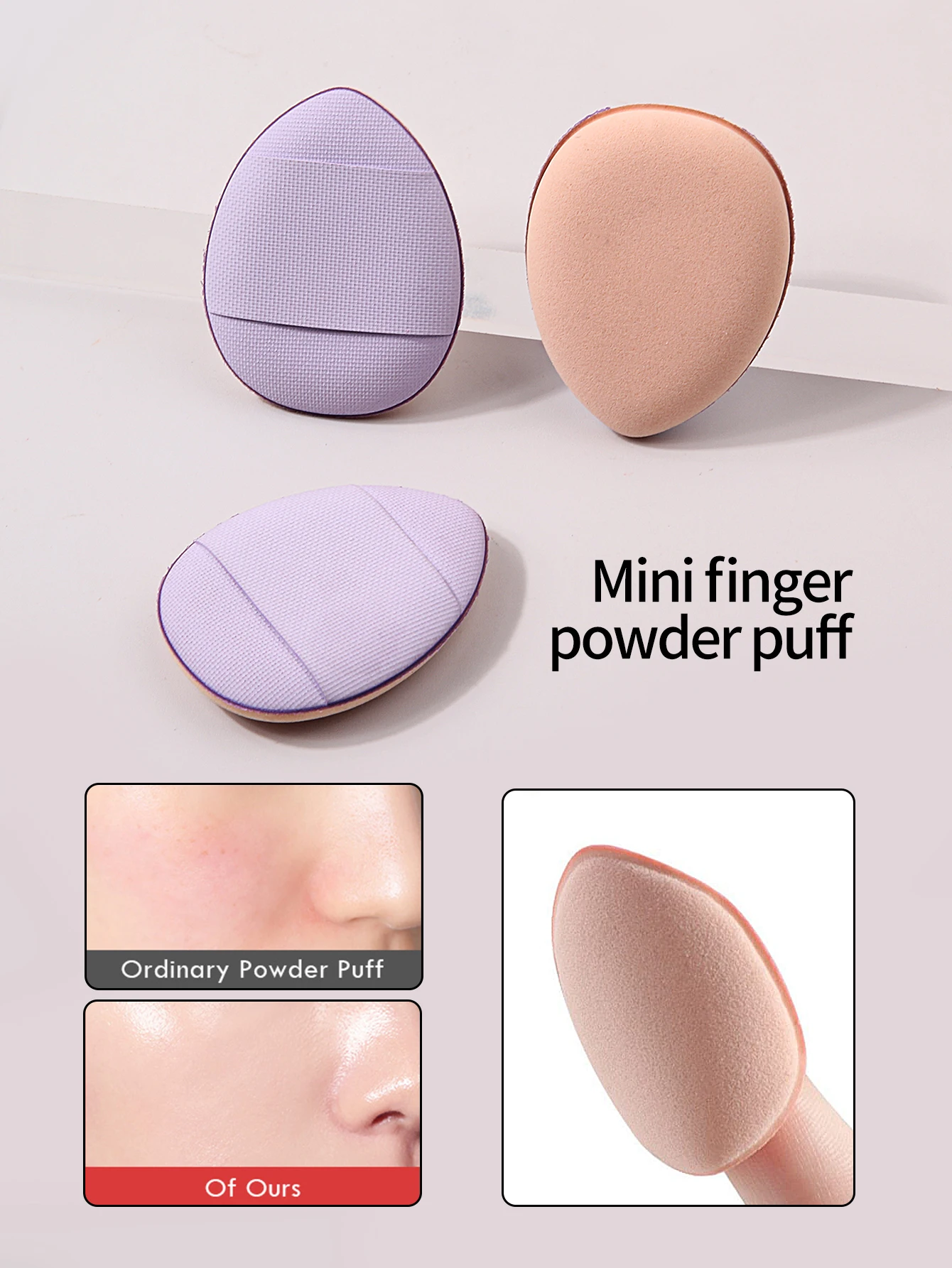 9 zestawów gąbeczek do makijażu i puszek do kremu - miękkie gąbeczki do nakładania kremu na palce, trójkątne puszki do makijażu - do codziennych podróży