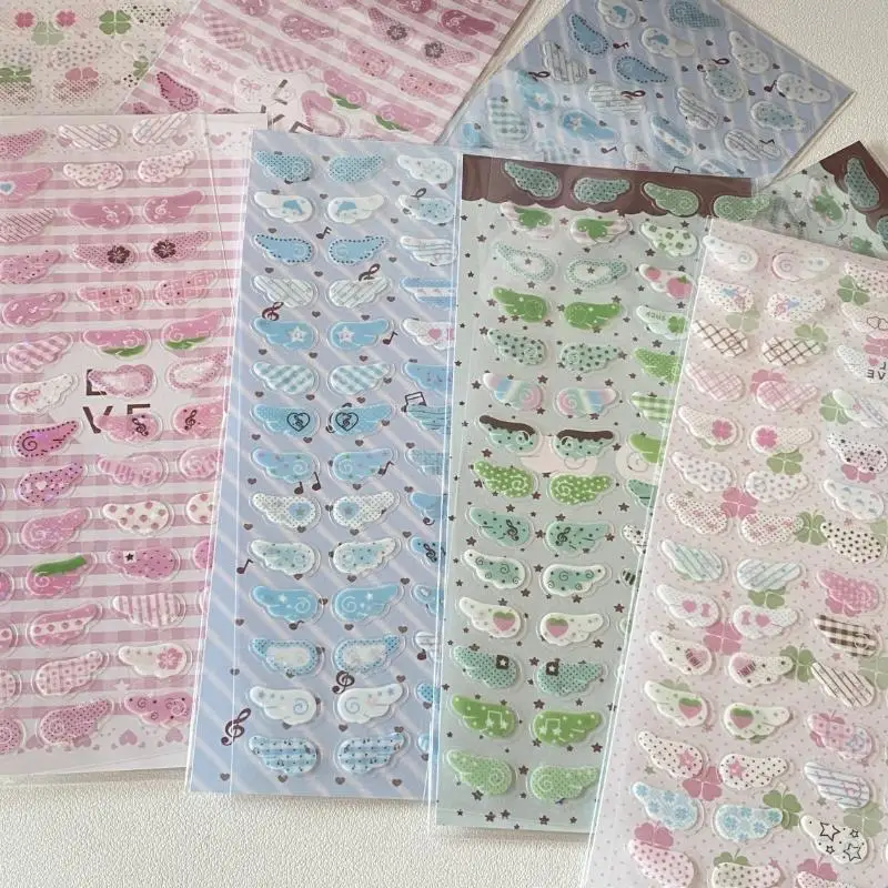 

1/4 шт., крылья, любовь, клубника, клевер, звезда, сверкающая пленка, наклейки для телефона, камеры, винтажные наклейки для декора для скрапбукинга, товары для рукоделия