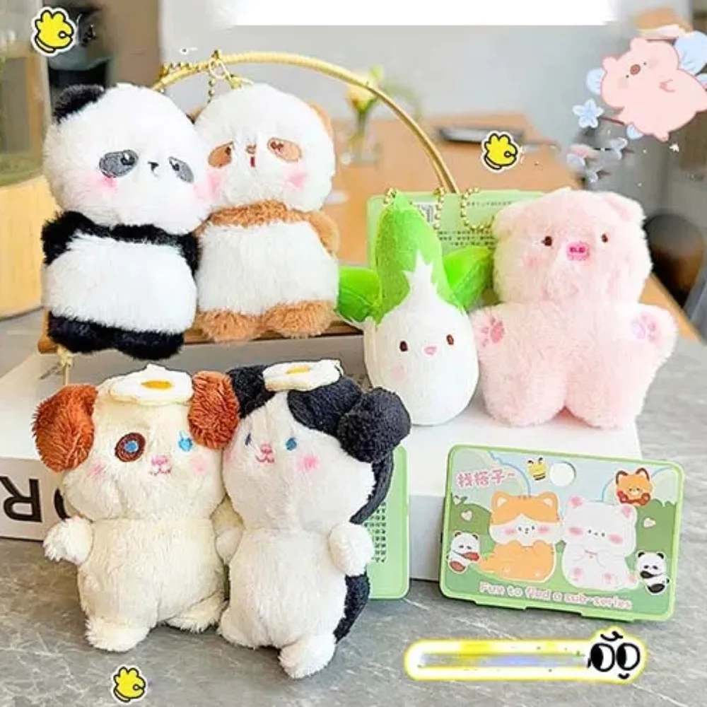 2pcs/set Fish Magnetic Otter Keychain Dog Korean Style Animal Key Buckle Turtle Cute Fruit Bag Charm Friends