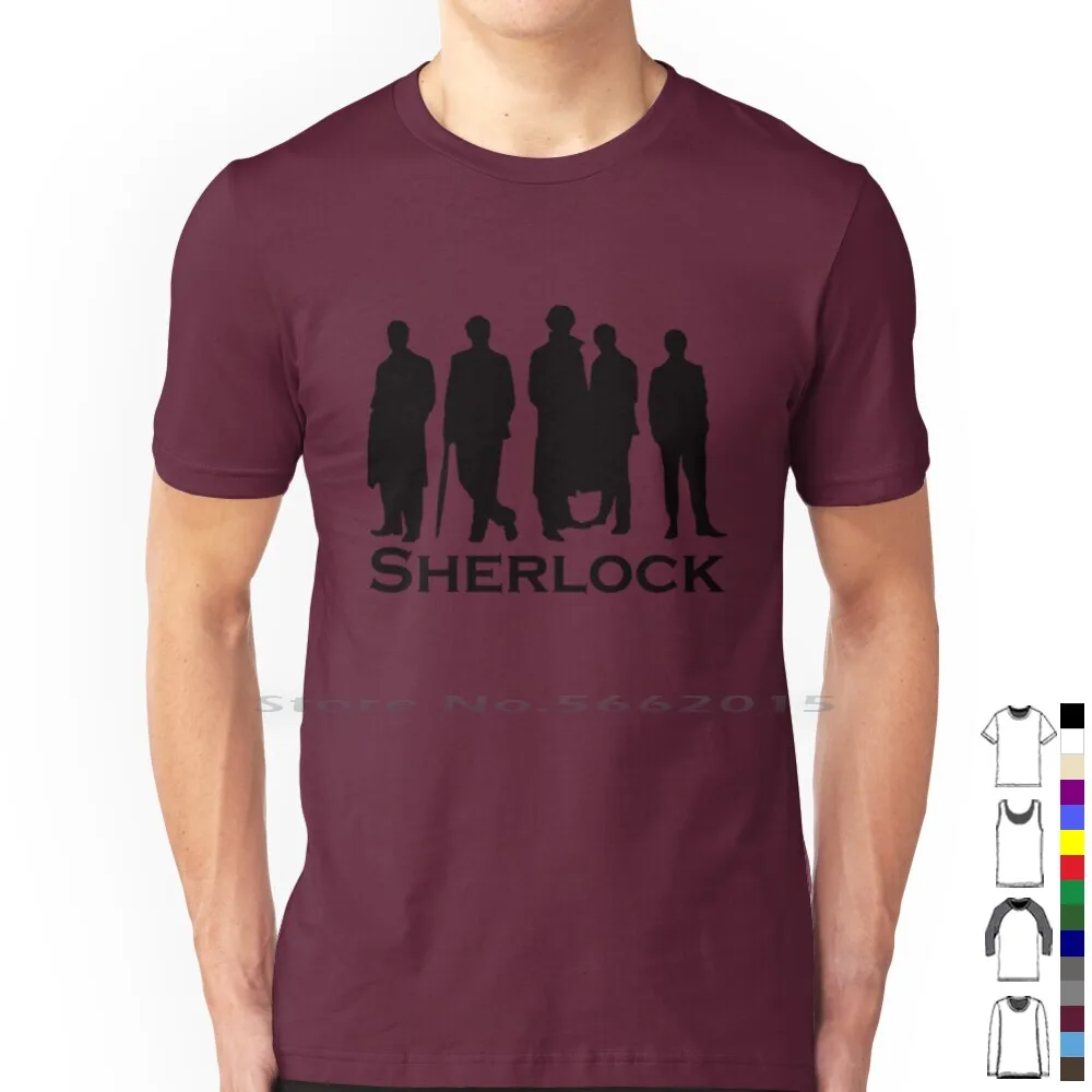 Sherlock Silhouettes T Shirt 100% Cotton Lestrade Mycroft Holmes John Watson Sherlock Moriarty Short Long Sleeve Tee Top