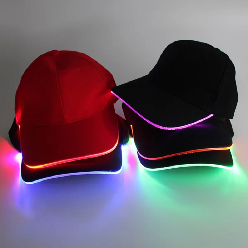 Led Glow Cap Glow Cap Outdoor Shading Fashion Solid Color Baseball Hat For Women Men Adjustable Sun Hats Black White Hip-Hop Hat