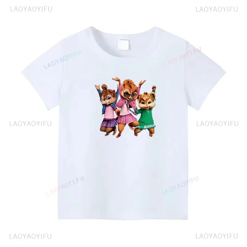 Dessin Animé Alvin Et Les Chipmunks Printed T-shirt Tops Man Women Clothing  Breathable Streetwear