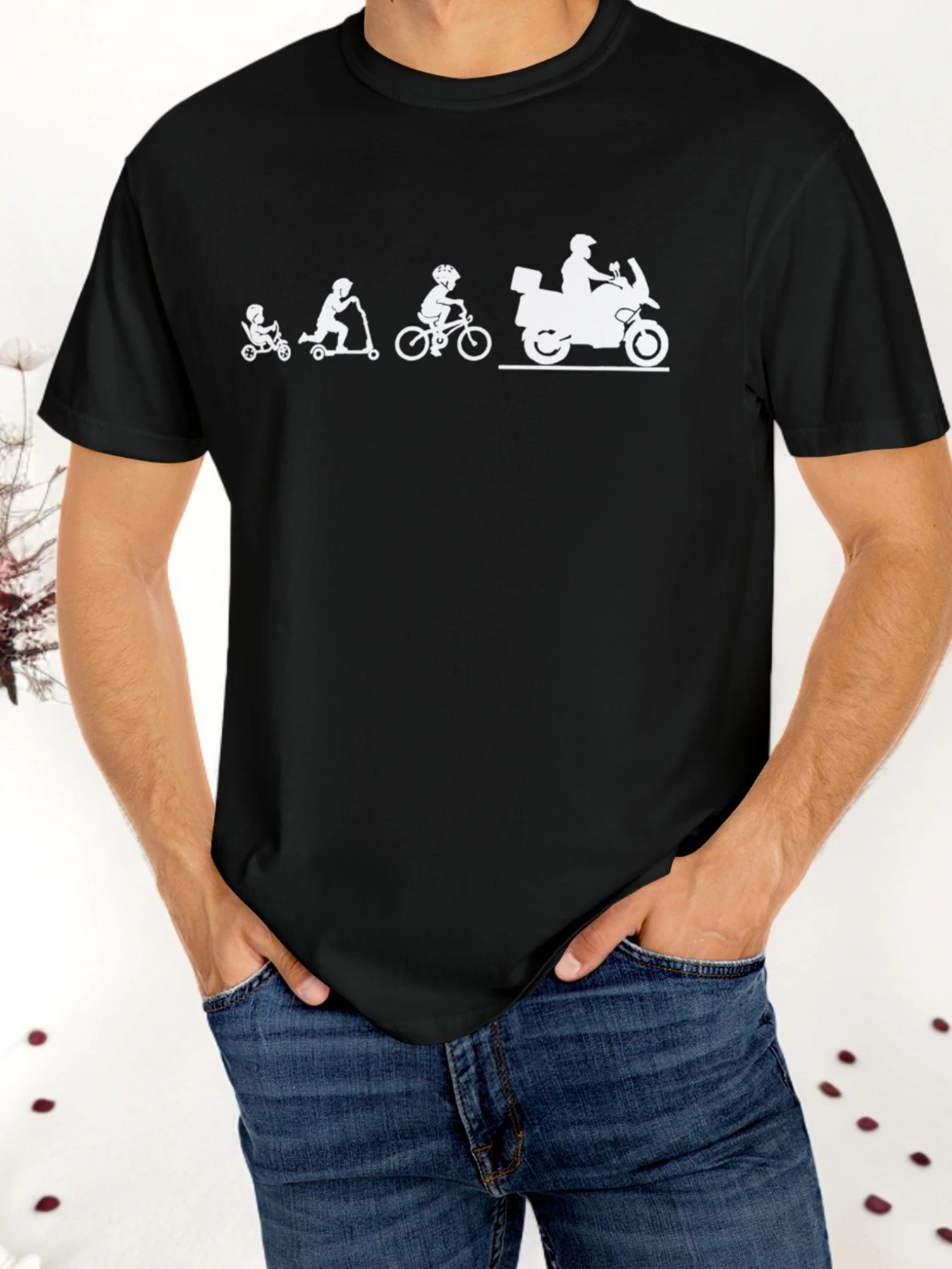 

Мужская хлопковая повседневная футболка с коротким рукавом, круглым вырезом и уникальным графическим дизайном | Идеально подходит для летних прогулок и видов спорта.