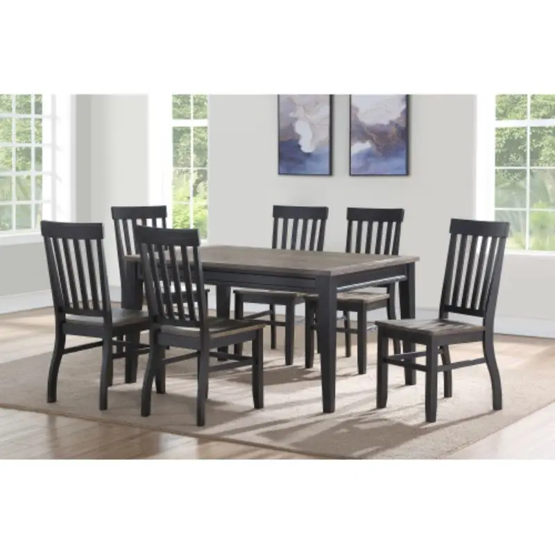 Farmhouse 5pc Dining Set: Two-Tone Finish, Cottage Style Table, Schoolhouse Chairs, Perfect For Gathering