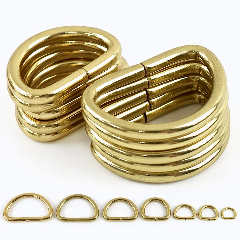 

5/10/20P 10-38mm Oval Carabiner Brass D Ring Buckle Bag Strap Sider Carabiners Clip Crochet Hook Webbing Hanger Buckles Fastener