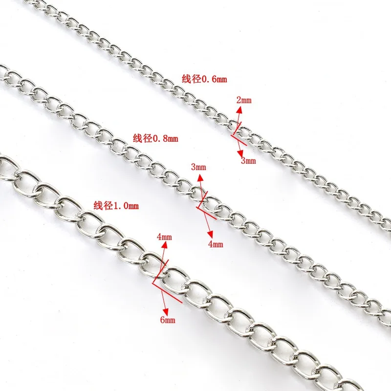 5 Meters/Lot 3 Size Stainless Steel Polishing Necklace Tail Chains For DIY Jewelry Findings Making Materials Handmade Supplies