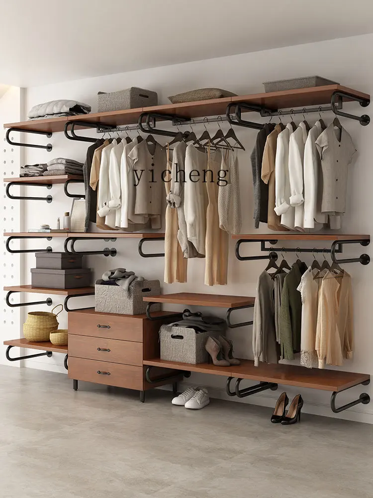 Zk Wall-Mounted Cloakroom Shelf Assembly Iron Bedroom Metal Hanger