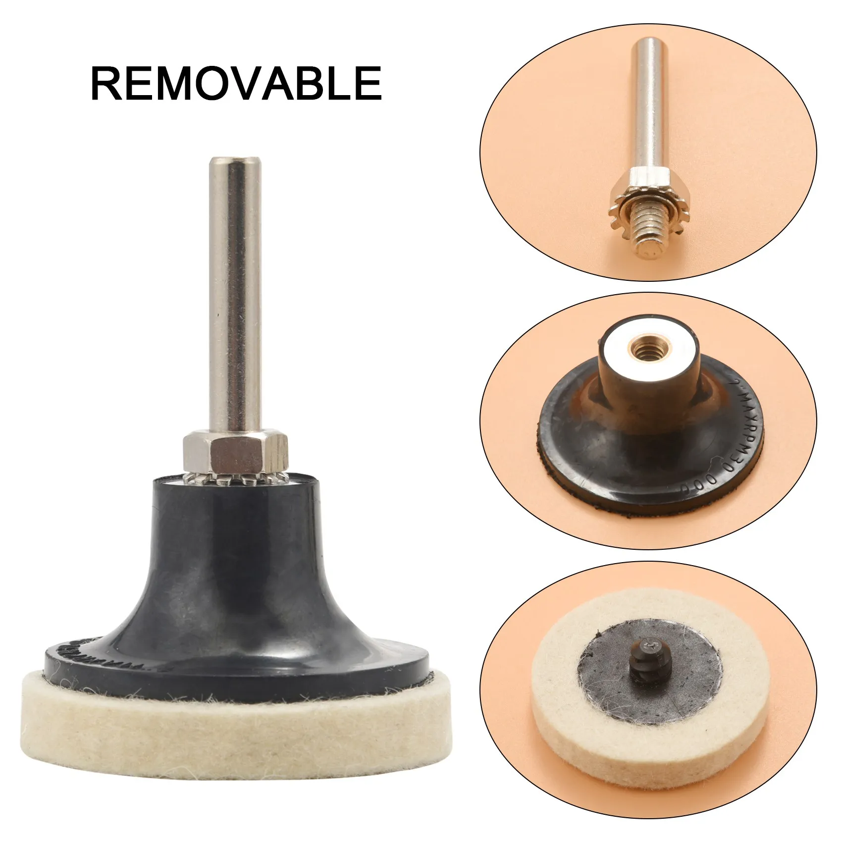 

20Pcs 2 Inch Compressed Artificial Wool Fabric Qc Disc Polishing Buffing Pads Wheels With 1Pcs 2 Inch Disc Pad Holder With 1/4In