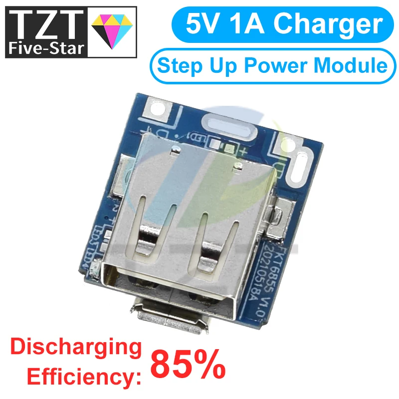 TZT 5V Boost Converter Step-Up Power Module Lithium Battery Charging Protection Board LED Display USB For DIY Charger 134N3P