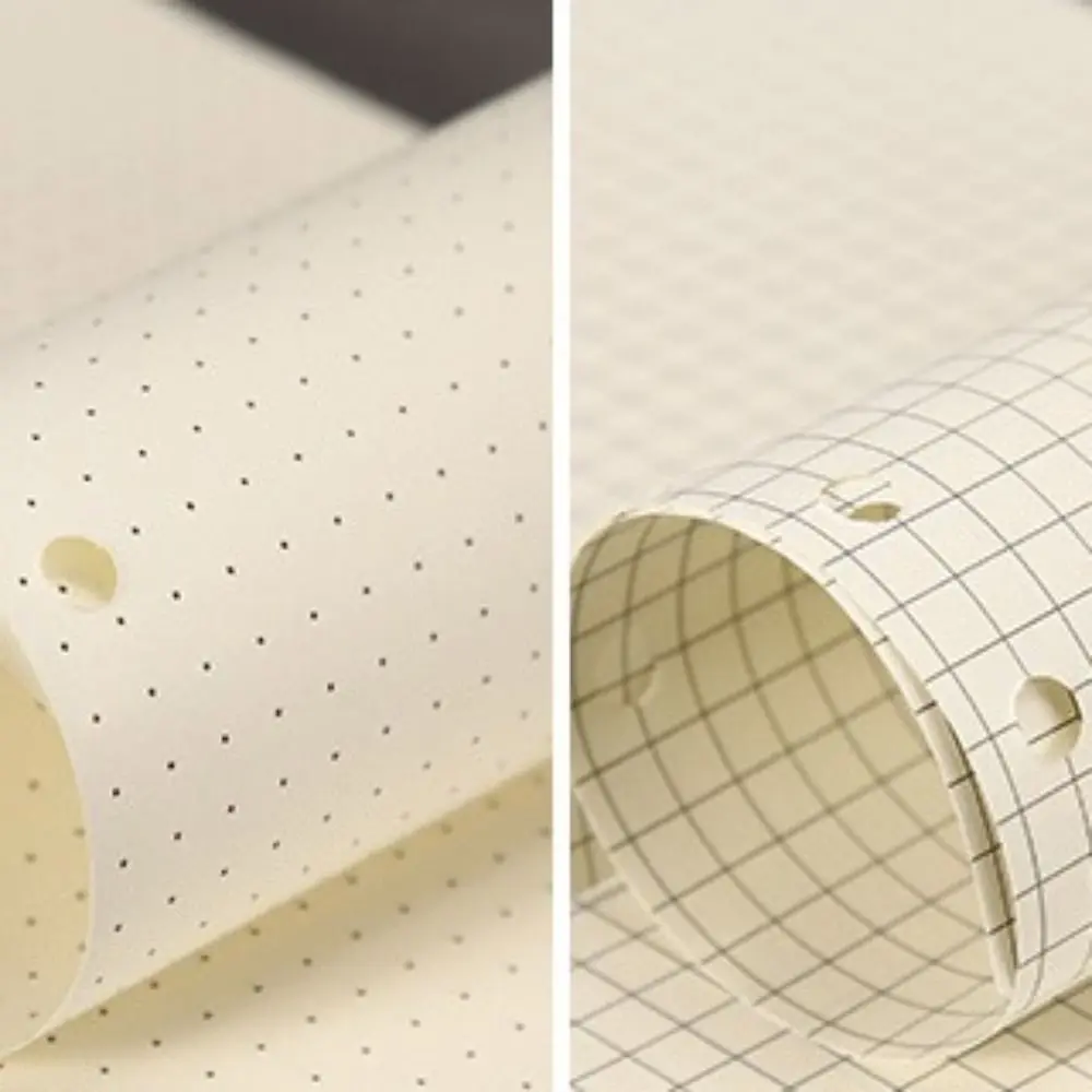 80Sheets A5 A6 A7 Loose Leaf Refill Paper 6 Hole Liner Grid Lattice Inner Refill Spiral Binder Paper Indexing Cards