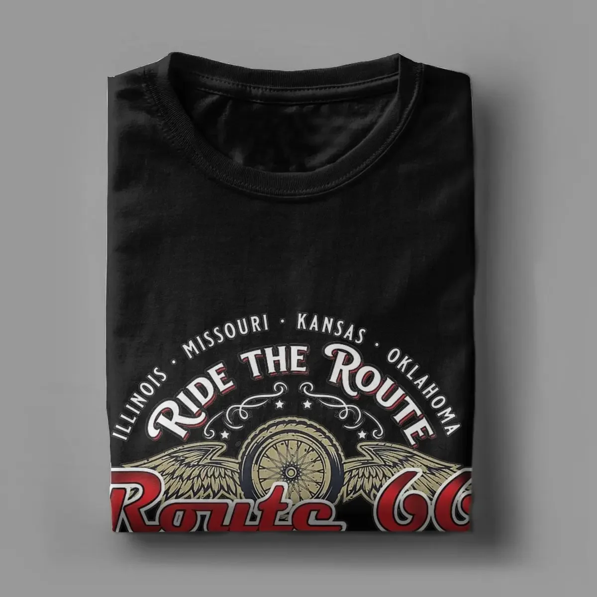 Ride The Route 66 T-Shirt untuk Pria Wanita Pria lucu katun murni TEE Crew Neck lengan pendek T Shirt hadiah ulang tahun pakaian