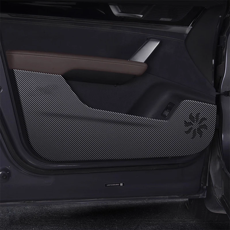 

For BYD TANG EV 2022-2024 2025 Car Door Anti Kick Pad Carbon Fiber Leather Texture Anti Dirt Protective Sticker Auto Accessory