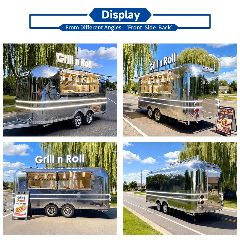 Hot Dog Ice Cream Food Truck Concession Trailers Outdoor Mobile Restaurant Food Truck Trailer with Full Kitchen Equipment