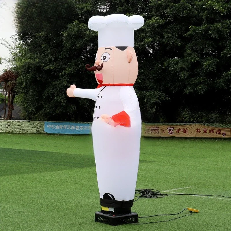 Wave Chef Cook Giant Inflatable  Balloon Air Sky Dancer Inflatable Waving Hand Boy For Hotel Restaurant Decoration