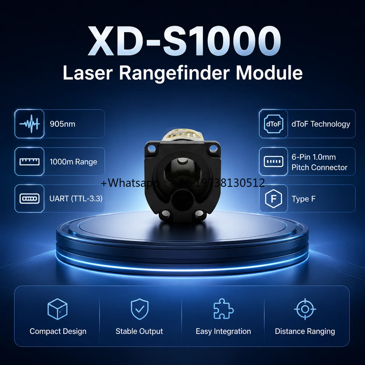 1000L 1000m Laser Rangefinder Sensor for Robotics SLAM Navigation Obstacle Avoidance DToF 905nm Optical Sensor Vision System