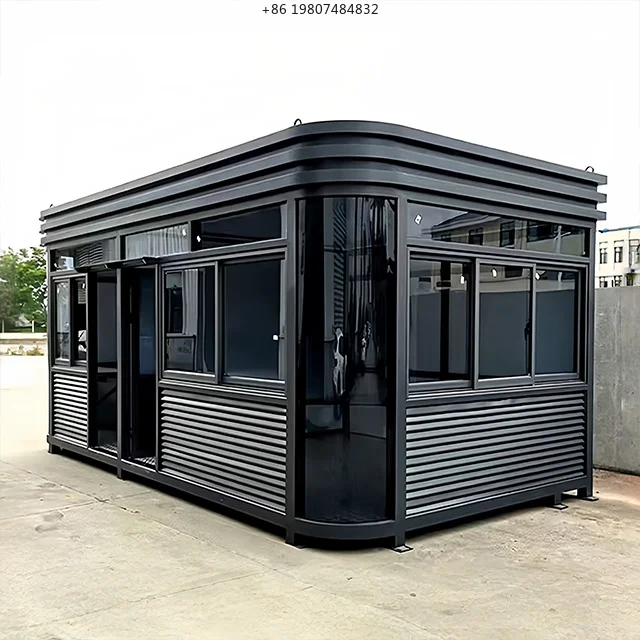 European Modular Waterproof Security Booth, Sandwich Panel Steel, for School Mall Park Hospital, AliExpress