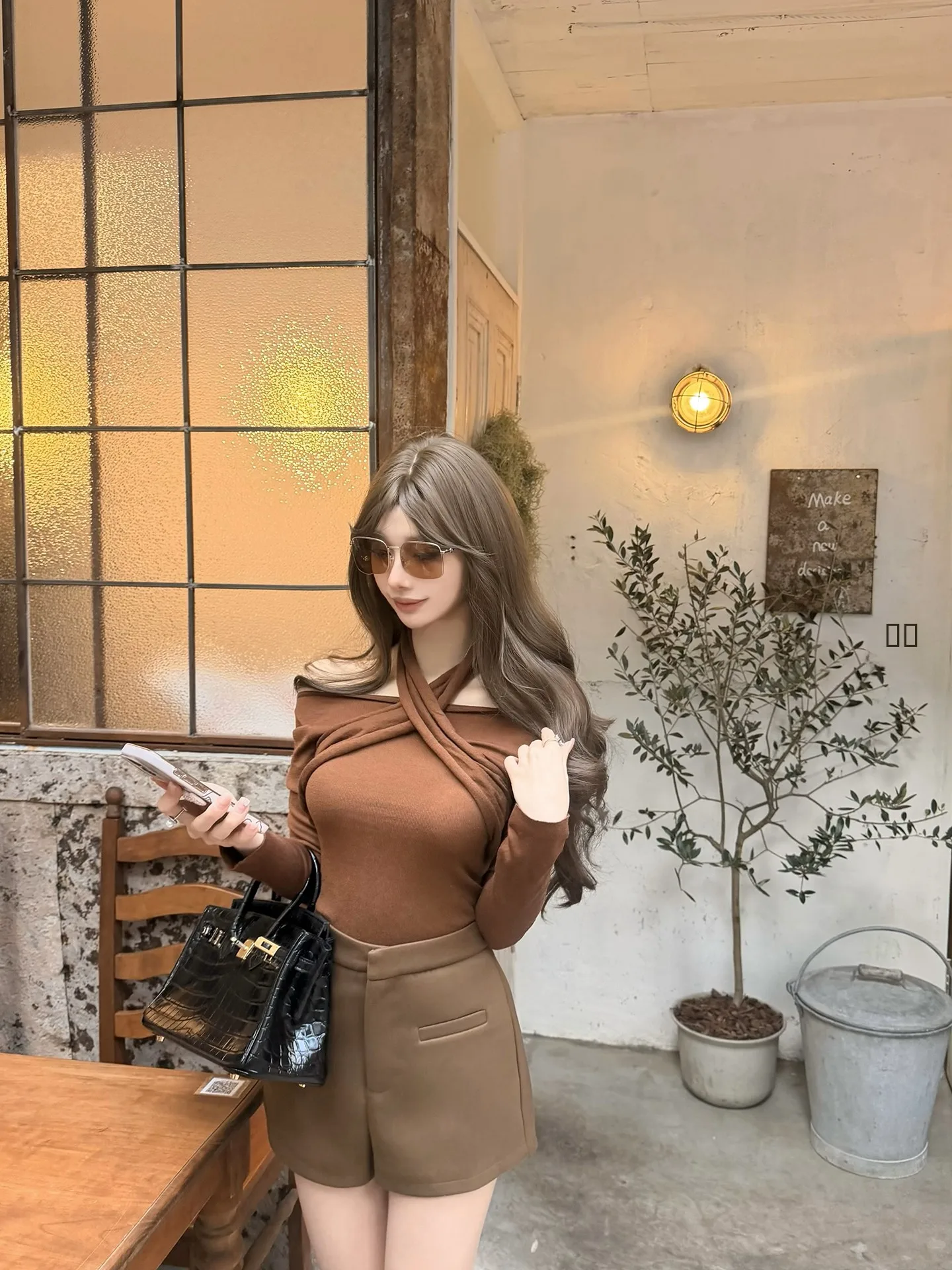 

Cross-Ne Knitted Sweater Women's Slim Long Sve Spring oulder Bared Hanging Ne Design Faionable Ladies' Top